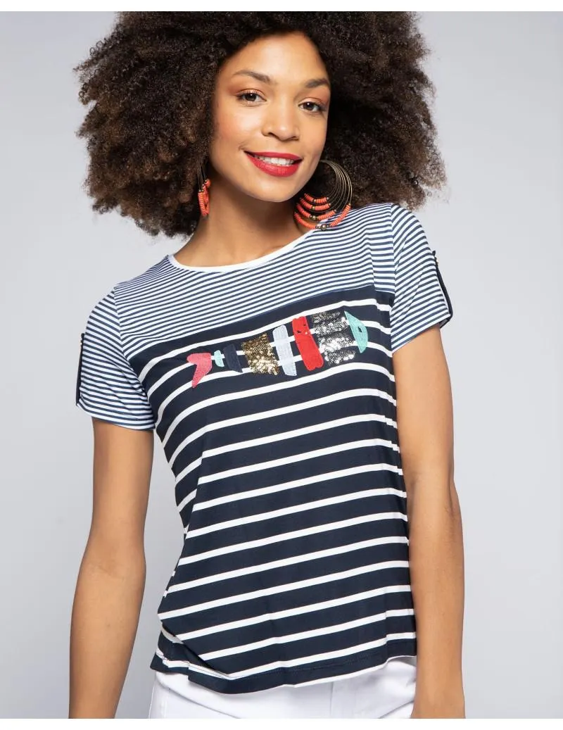 Camiseta Rayas Canesú