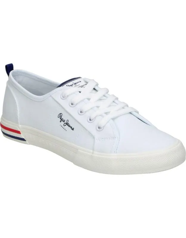 Zapatillas lonas de niño PEPE JEANS pgs30561-803 color blanco