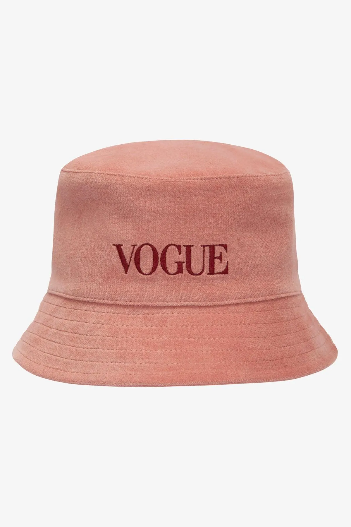 Gorro Bucket VOGUE de terciopelo rosa antiguo