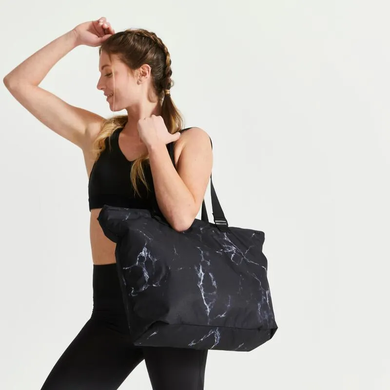 Bolso deportivo fitness reversible Domyos 25L estampado