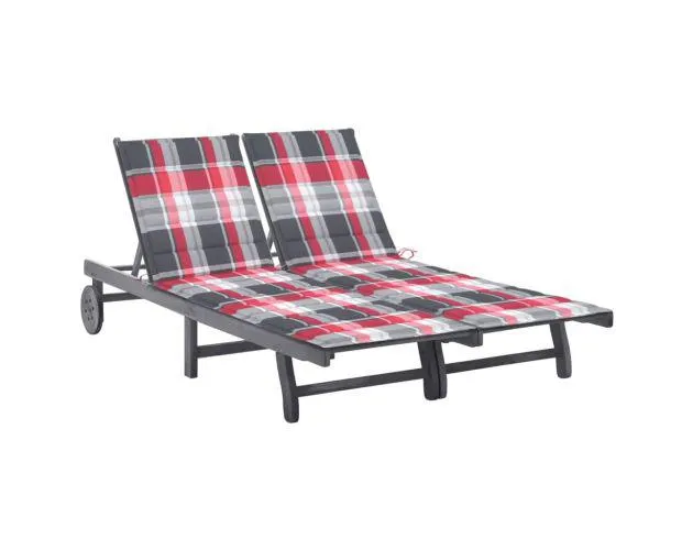 vidaXL tumbona de jardín 2 personas y cojines madera maciza de acacia