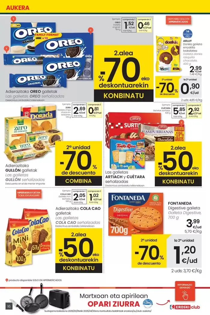 Catálogo de Prezio merkeagoa HIPERMERKATUAK EROSKI 27 de marzo al 8 de abril 2025 - Página 16