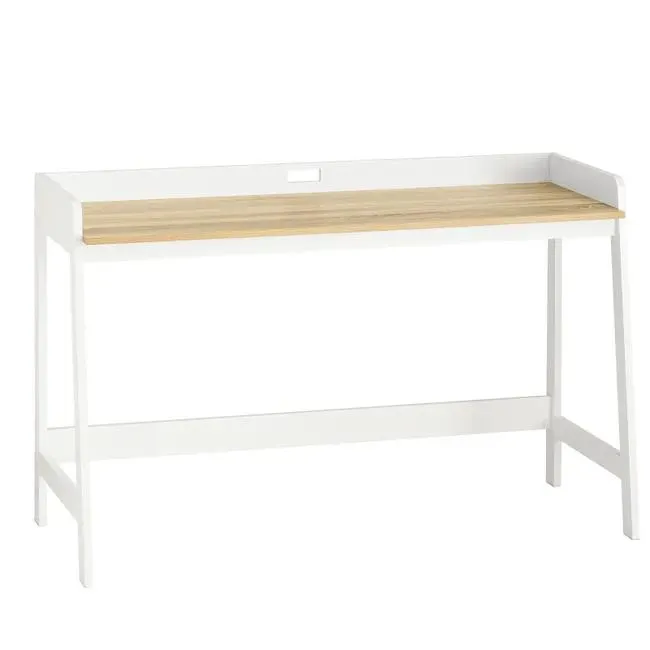 Mesa de Escritorio, Mesa de Ordenador con un Estante,Color Blanco, L 125 x H 80 cm FWT41-WN SoBuy ES