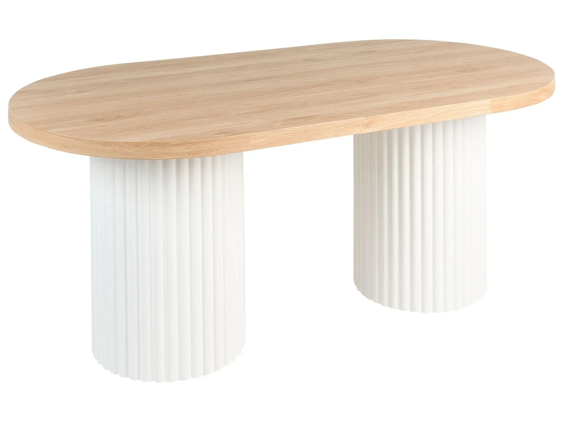 Mesa de comedor SHERIDAN Marrón claro/Blanco 180 cm 90 cm