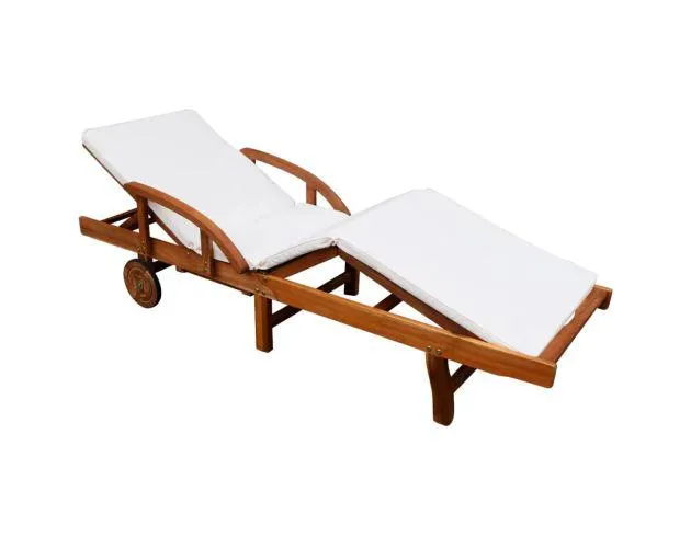 vidaXL tumbona con cojín madera maciza de acacia