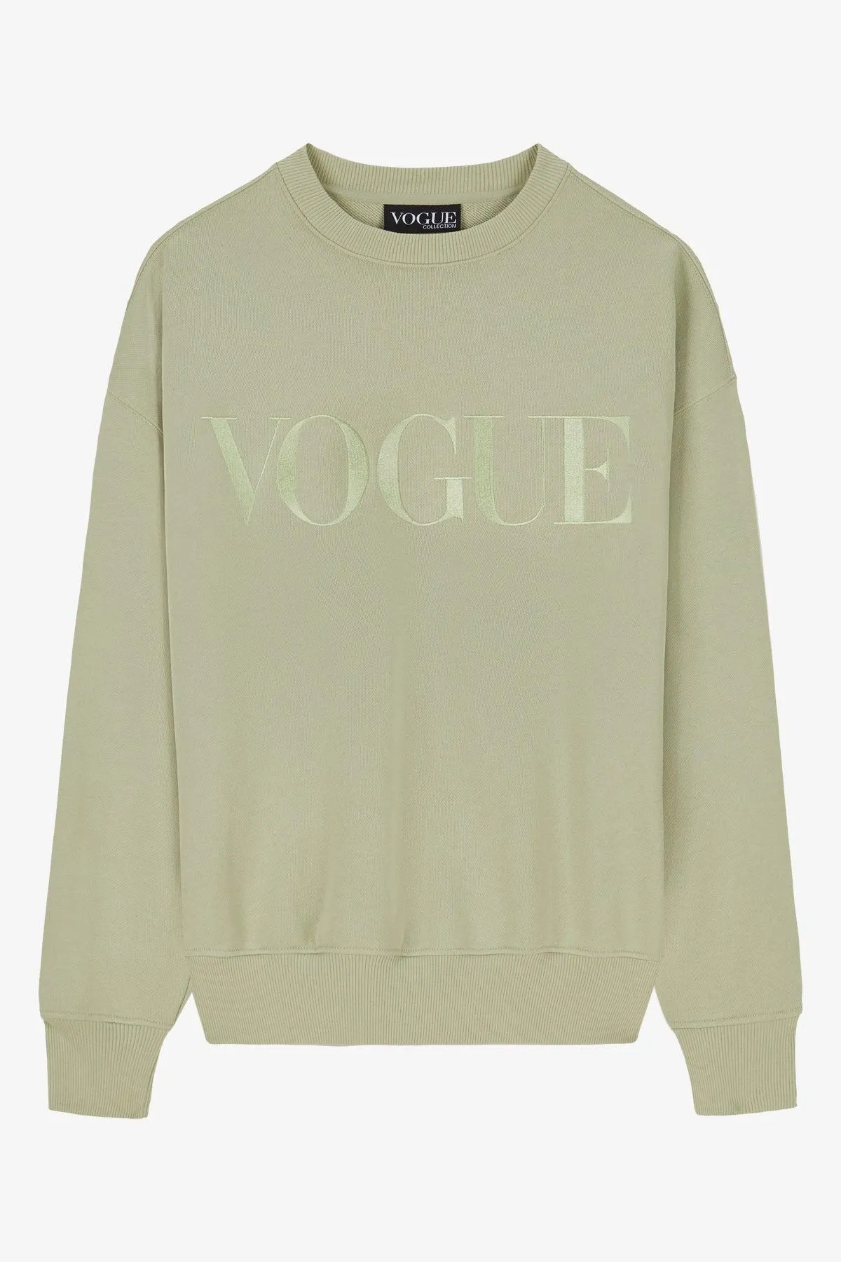 Sudadera VOGUE Verde salvia con logo bordado