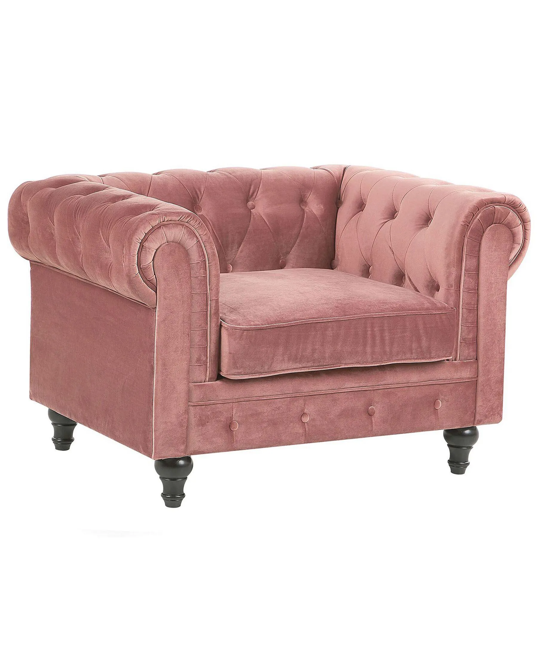 Sillón CHESTERFIELD Terciopelo Rosa