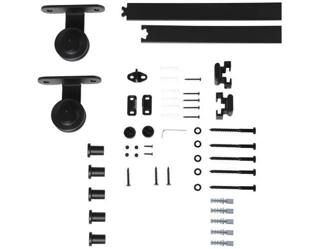 Herraje para puerta acero al carbono negro 200x40x0.6 cm