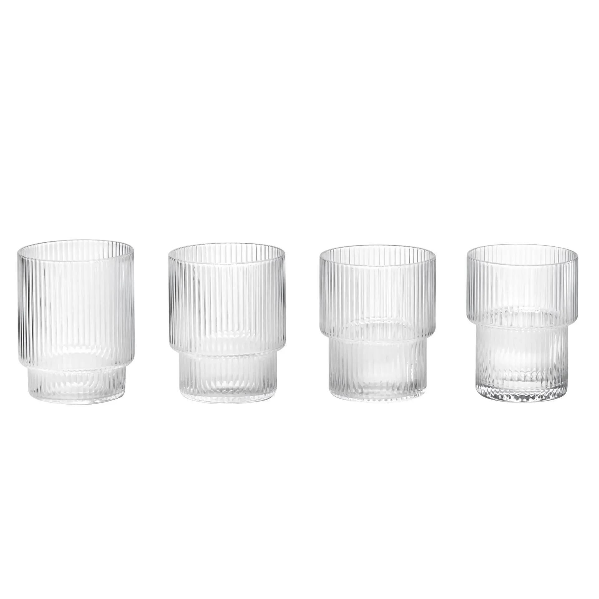 4 Vasos Ripple transparente