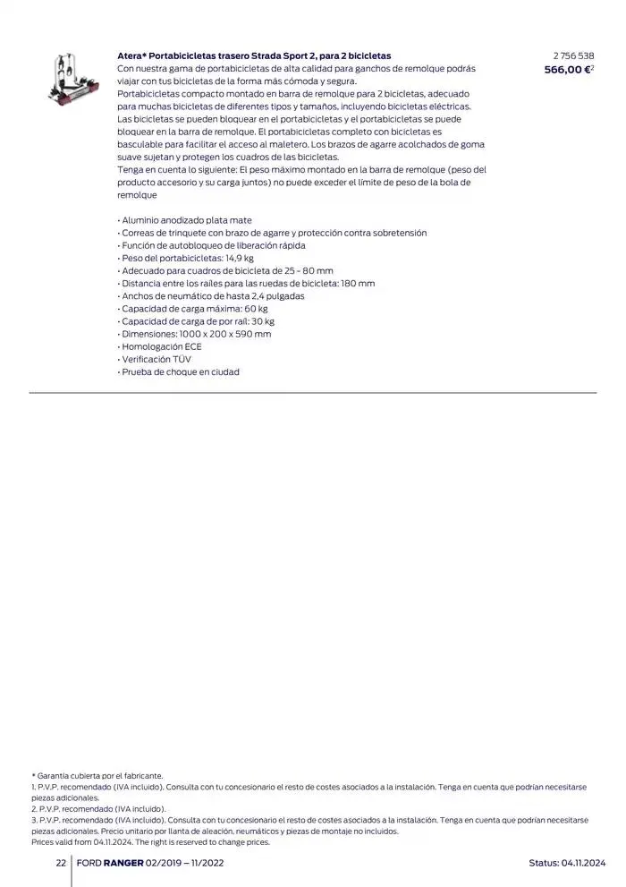 Catálogo de Ford de accesorios Ford Ranger 13 de noviembre al 13 de noviembre 2025 - Página 22