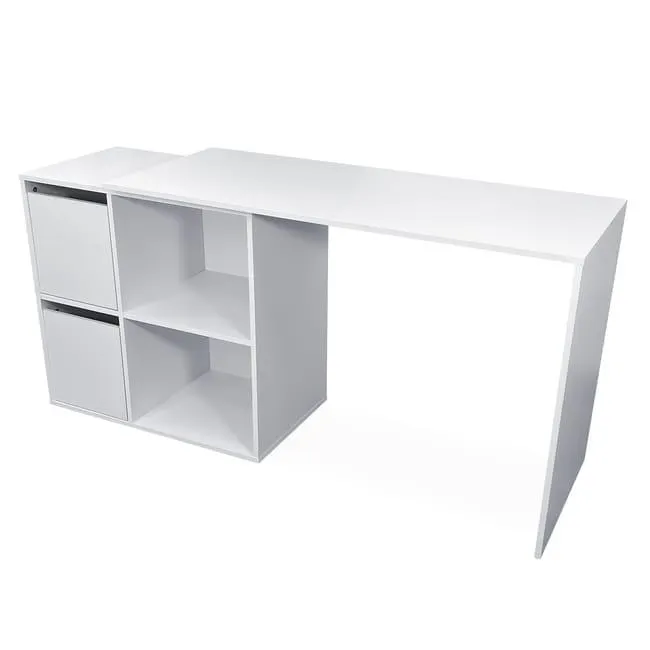 Escritorio Brugge Adaptable - 2 Puertas - 2 Estantes, Blanco