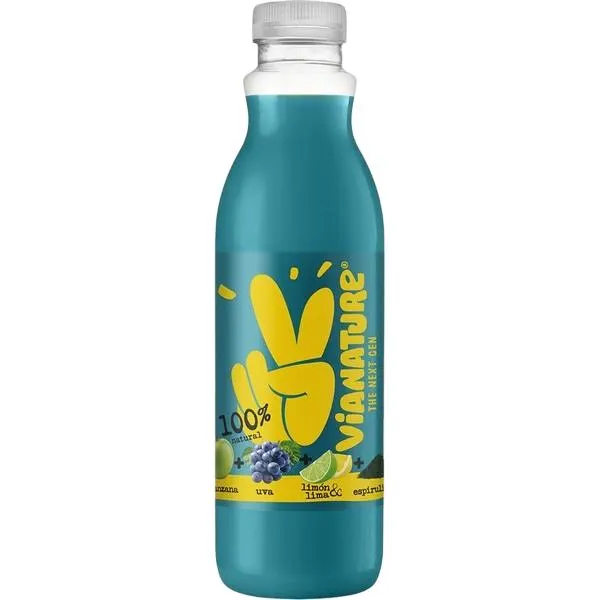 ZUMO MANZANA, UVA, LIMA-LIMÓN, ESPIRULINA 750ML