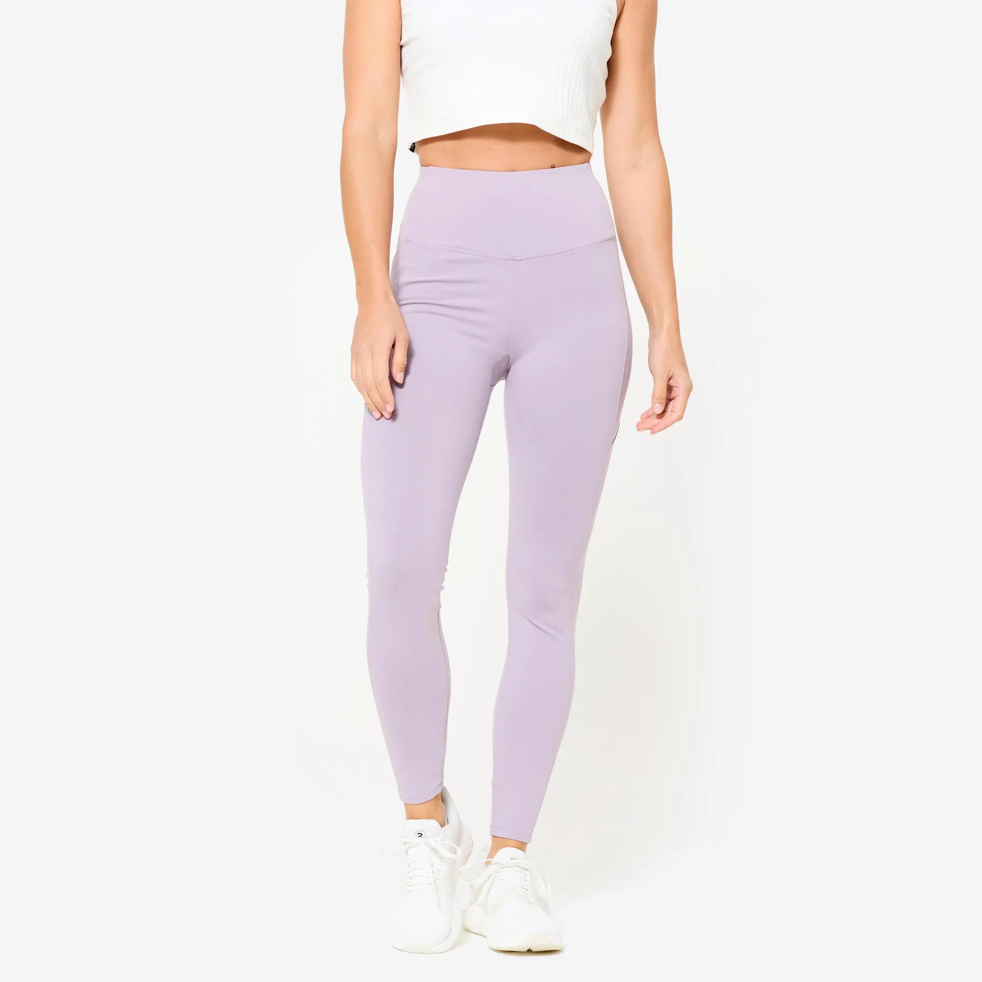 Leggings Fitness Mujer Violeta Ahumado Talle Alto