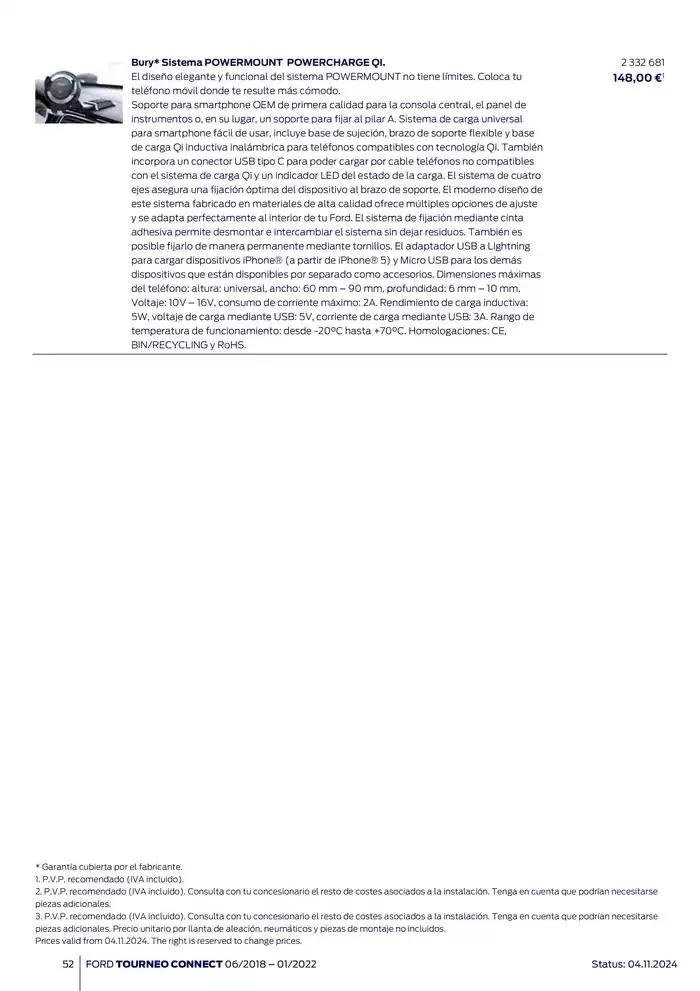 Catálogo de Ford de accesorios Tourneo Connect 13 de noviembre al 13 de noviembre 2025 - Página 52