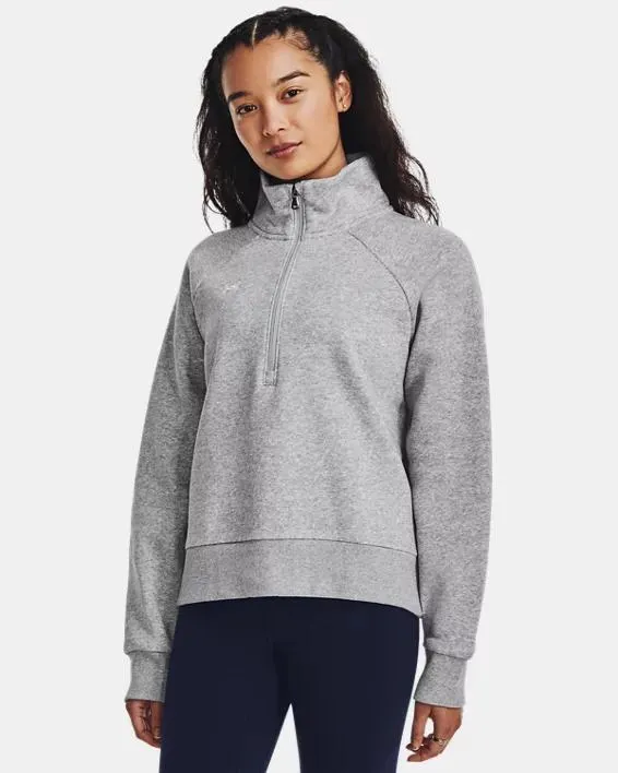 UA Rival Fleece met halve rits voor dames