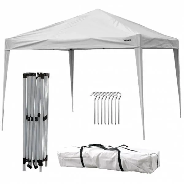 MUWO Cenador de exterior "Pavilio" 3x3 m protección UV 50+ blanco