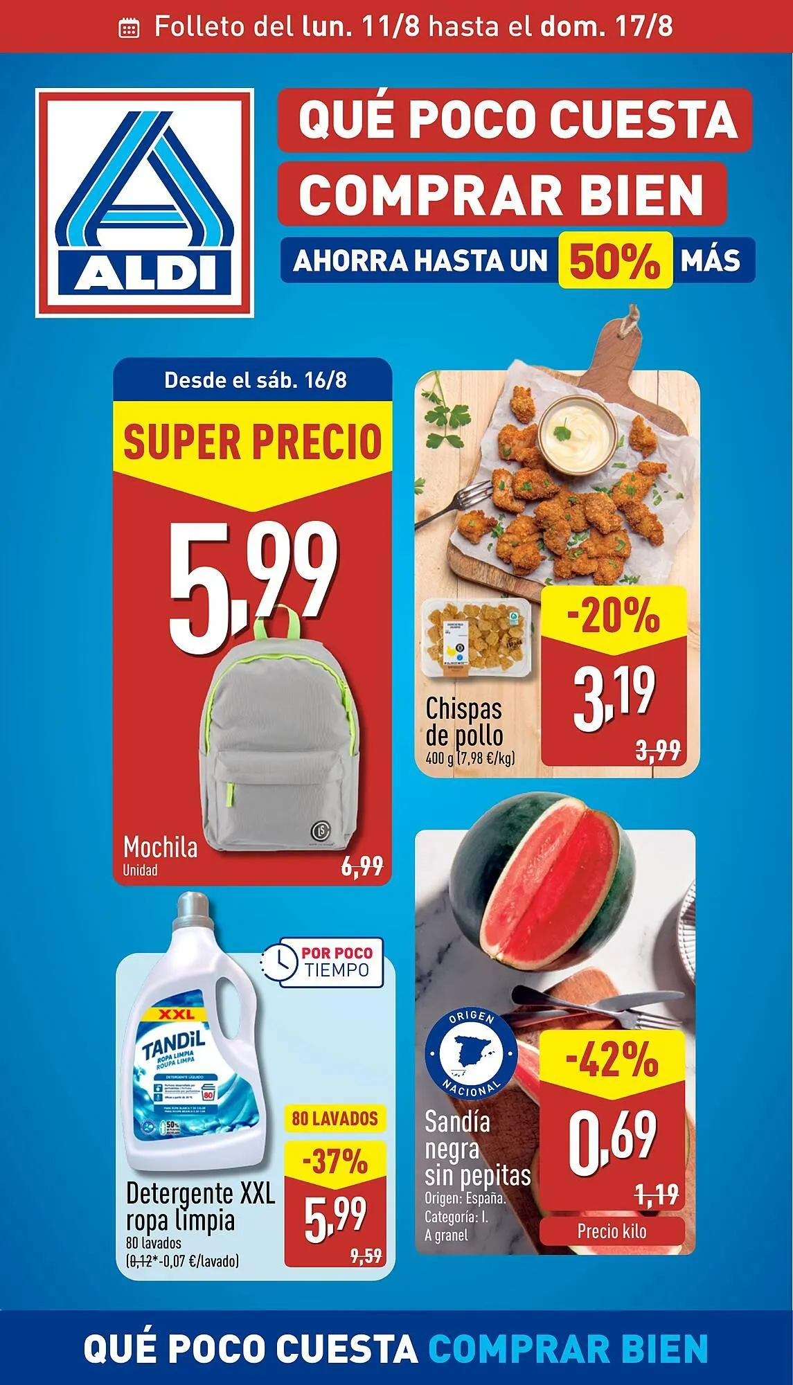 Catálogo de Folleto ALDI 11 de agosto al 17 de agosto 2025 - Página 1