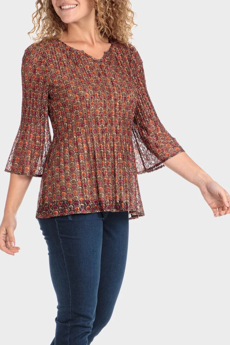 Blouse imprimée plissée