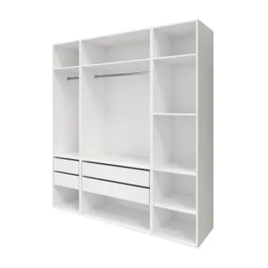 Armario completo Homny 3 columnas y cajones blanco 2 m