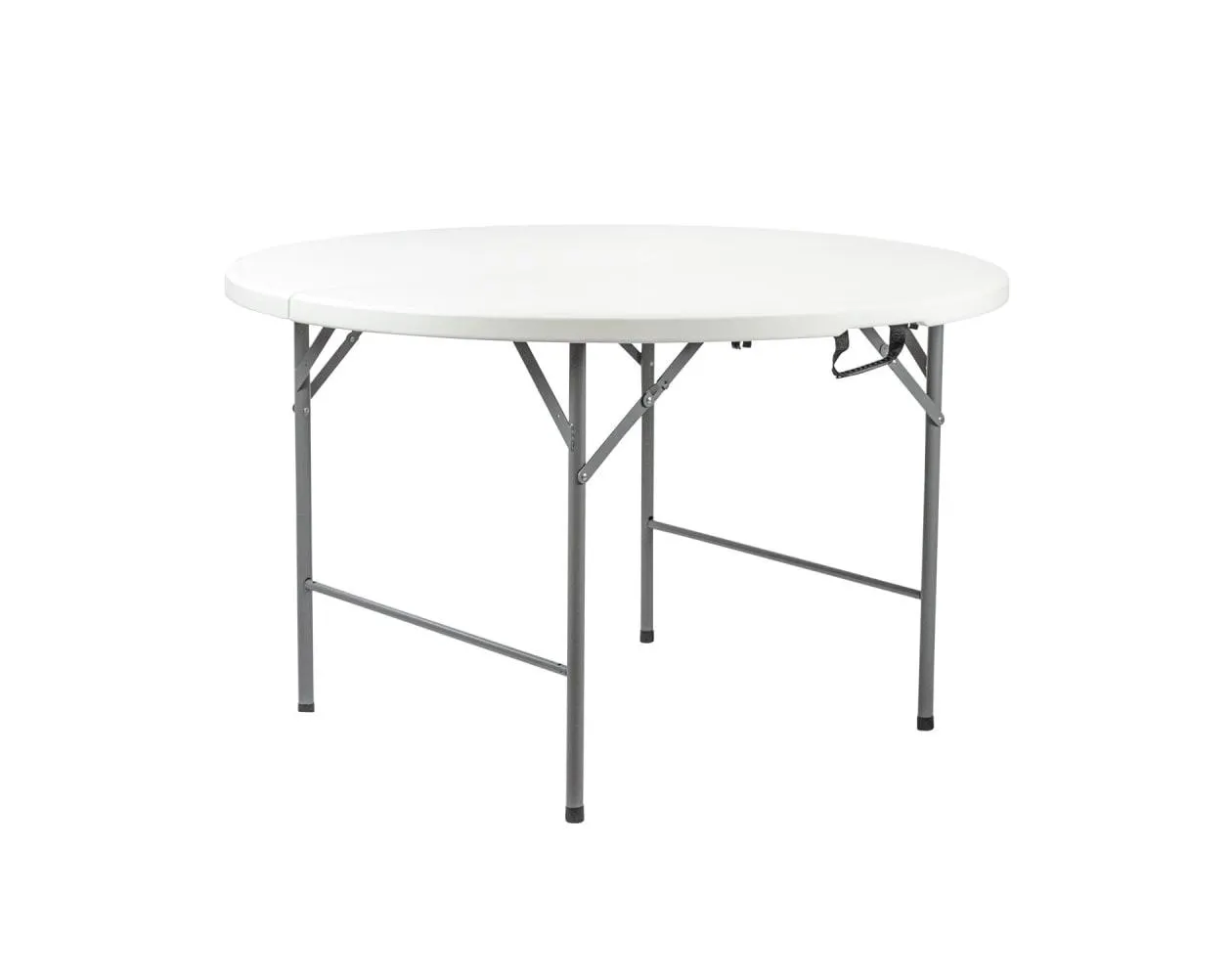 Mesa plegable redonda efecto granito blanco ø150x74cm 7house