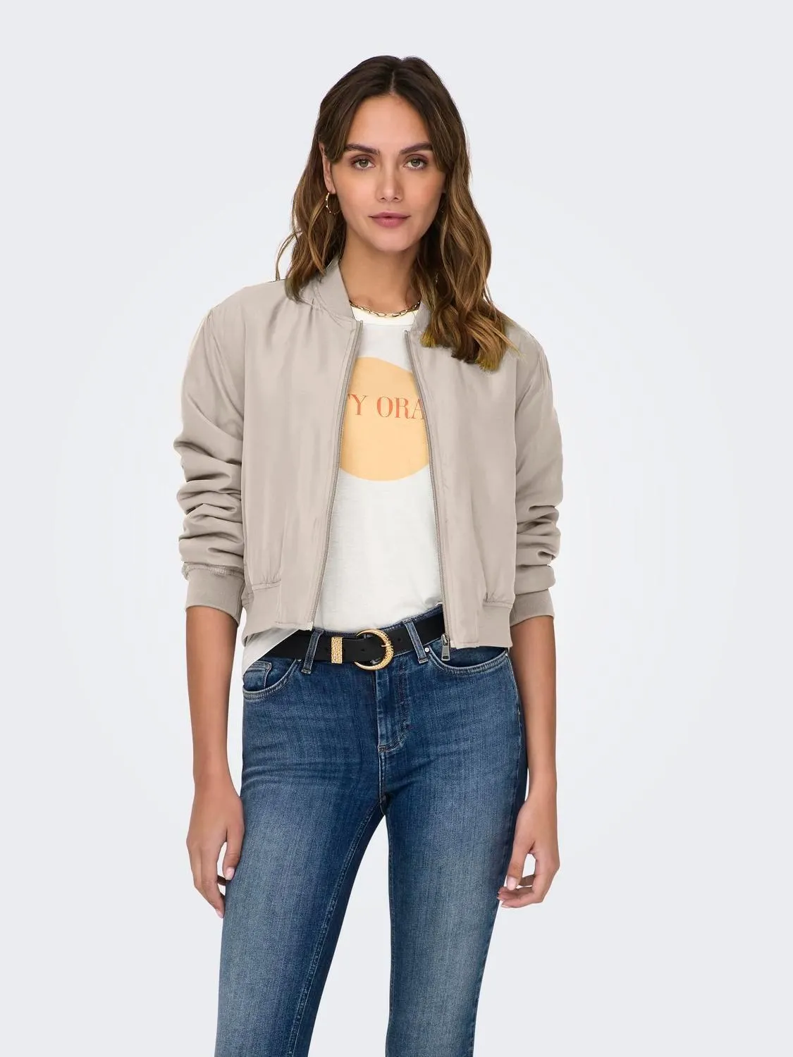 Bombers Cuello redondo Puños acanalados