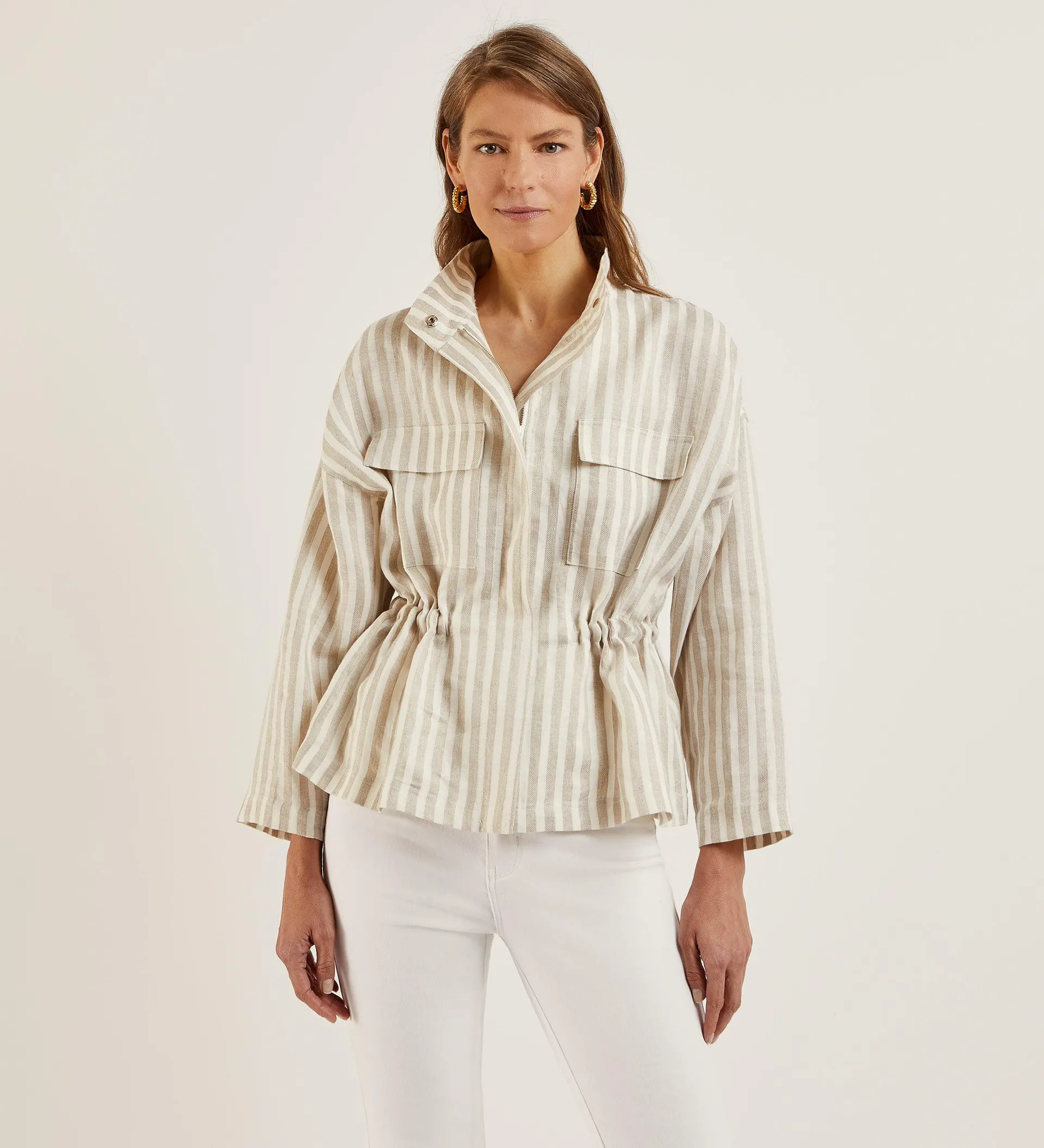 Chaqueta oversize lino