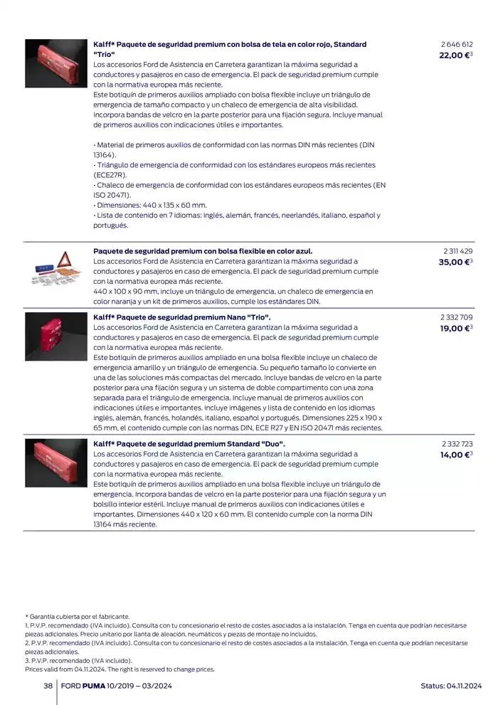 Catálogo de Ford de accesorios Ford Puma 13 de noviembre al 13 de noviembre 2025 - Página 38