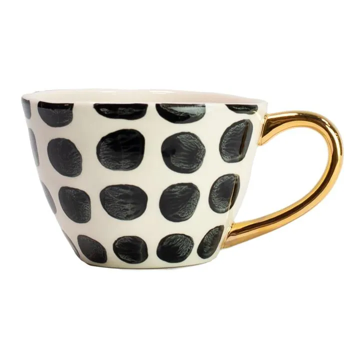 Taza Vigdis negro-blanco-oro