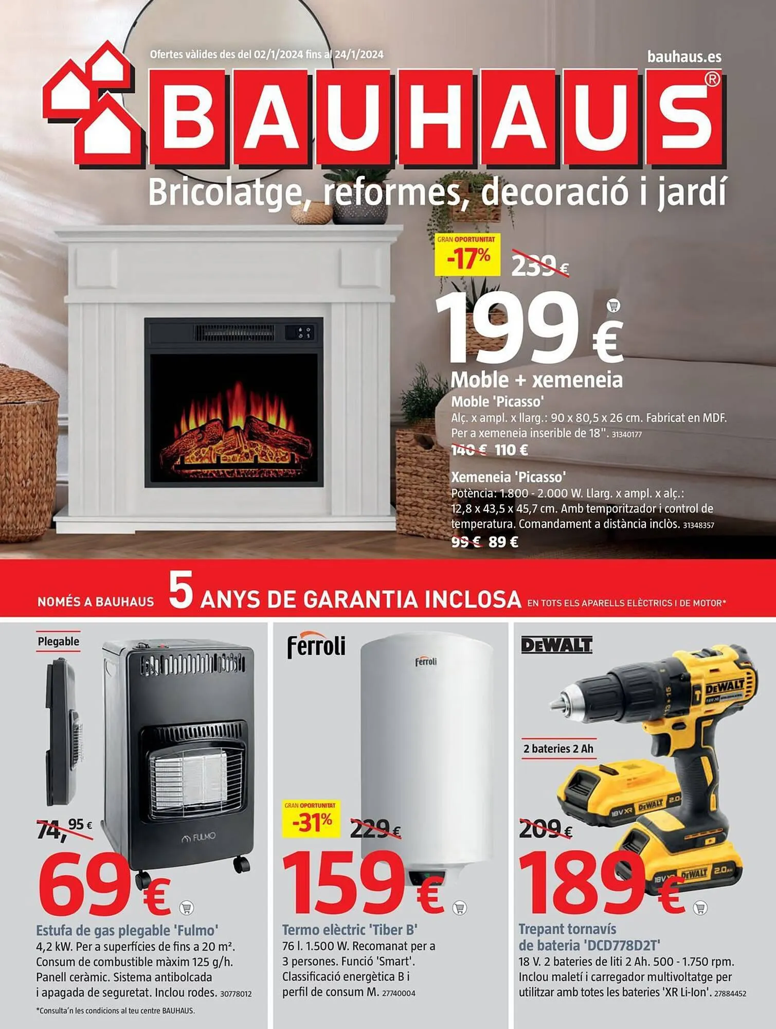 Catálogo de Folleto Bauhaus 2 de enero al 24 de enero 2024 - Página 1