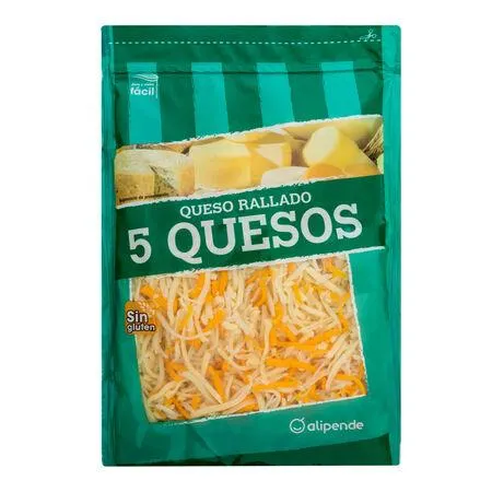 Queso rallado cinco quesos Alipende 200g
