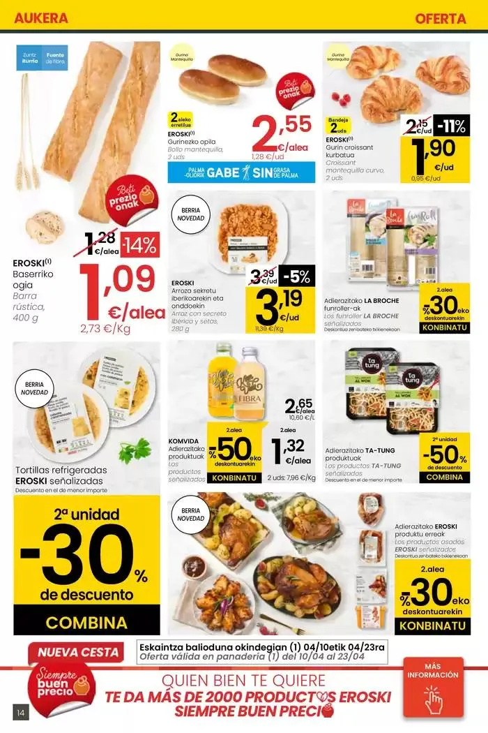 Catálogo de AUKERA OFERTA EROSKI CENTER 10 de abril al 29 de abril 2025 - Página 14