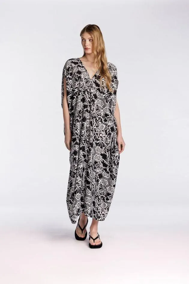 Caftán de crepé estampado floral