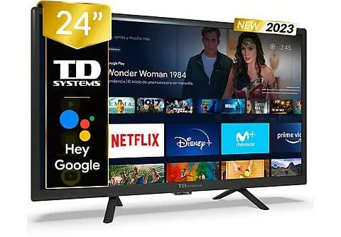 TV LED 24" - PRIME24C14S Hey Google TD SYSTEMS, HD, Arm Cortex A55x4, Smart TV, DVB-T2 (H.265)Sí, Negro