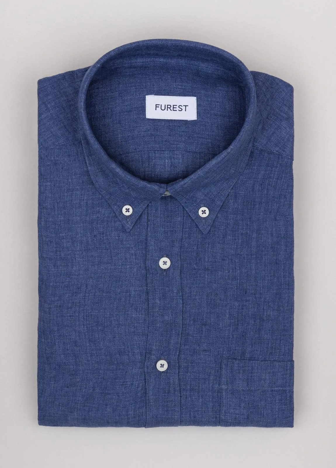 Camisa sport FUREST COLECCIÓN lino azul índigo