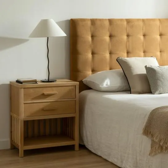 Mesita natural 2 cajones