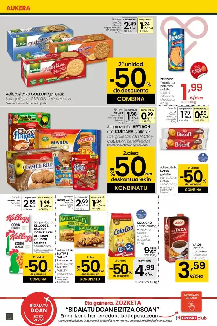 Catálogo de 2000 produktu baino gehiago, BETI PREZIO ONEAN EROSKI CENTER 30 de enero al 11 de febrero 2025 - Página 16