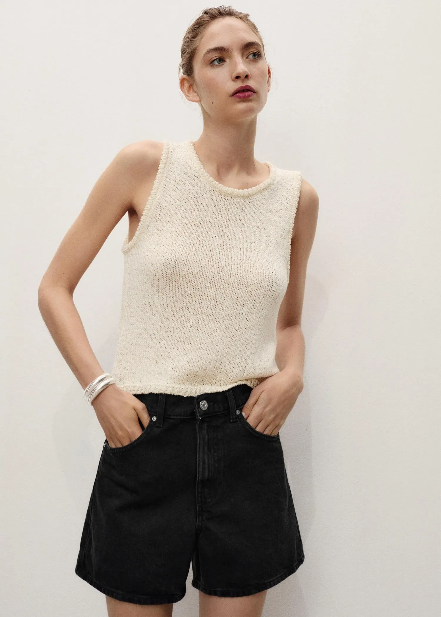 Shorts vaqueros tiro alto