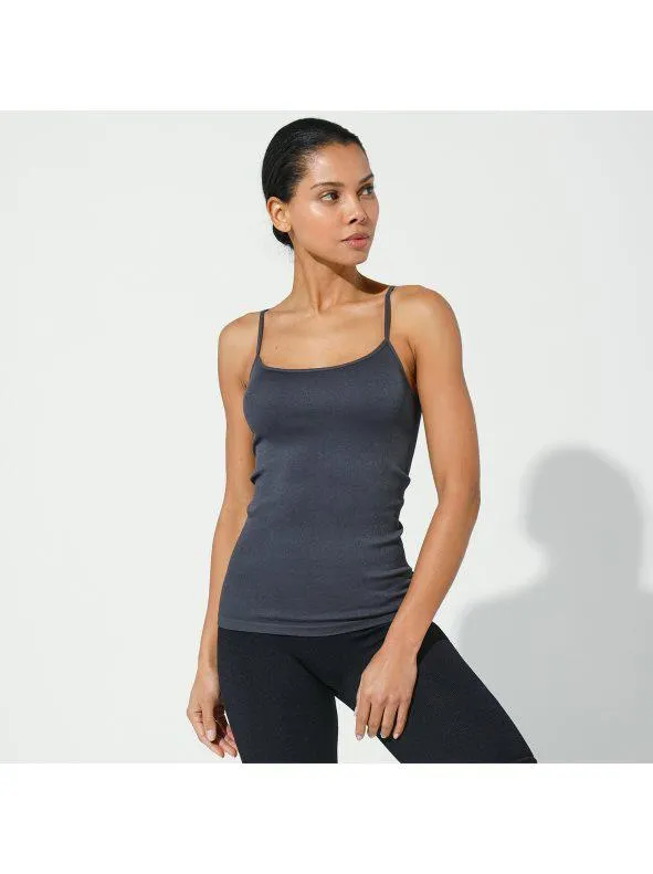 Camiseta sin mangas deportiva de punto elástico sin costuras