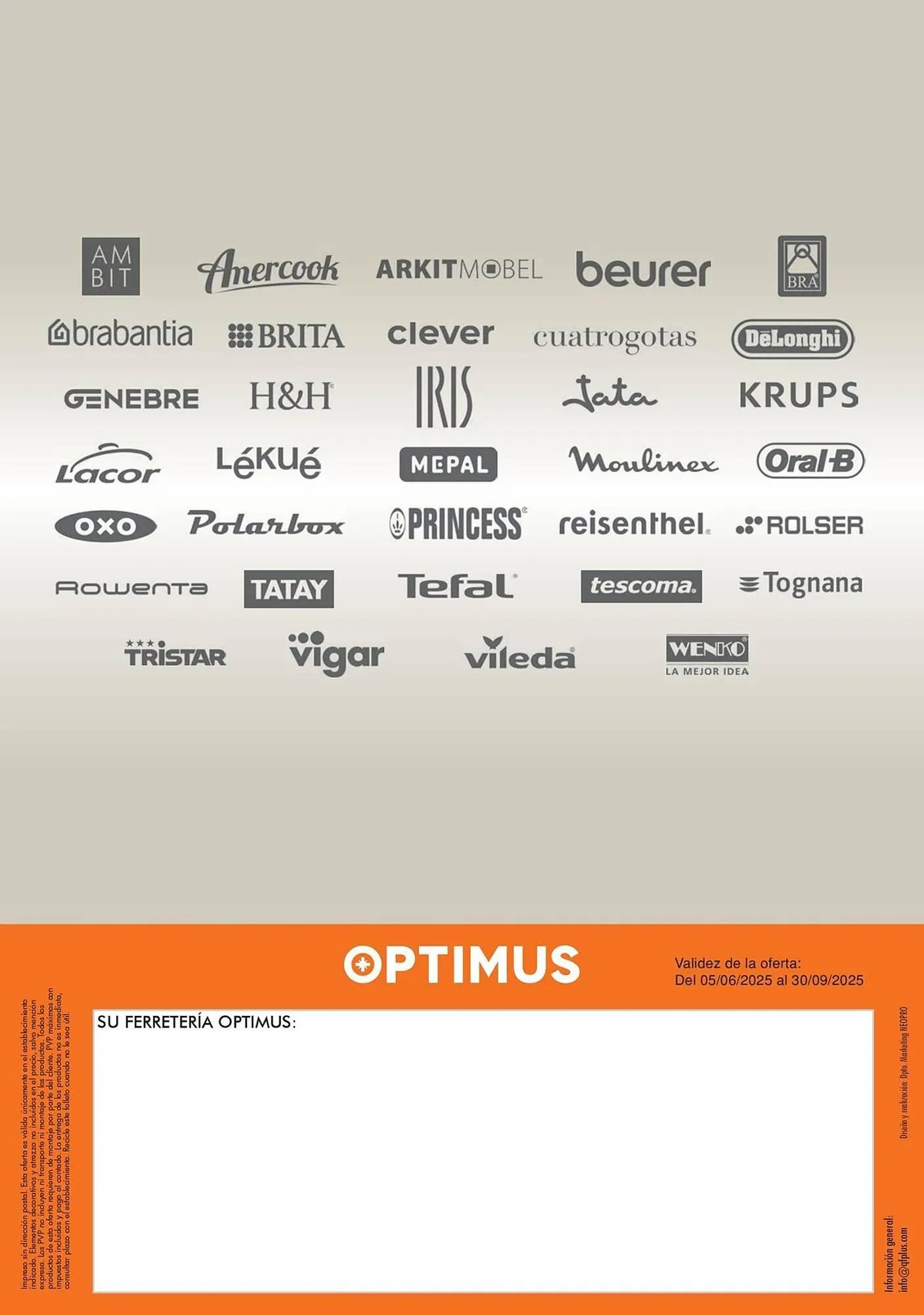 Catálogo de Folleto Optimus 9 de junio al 30 de septiembre 2025 - Página 36
