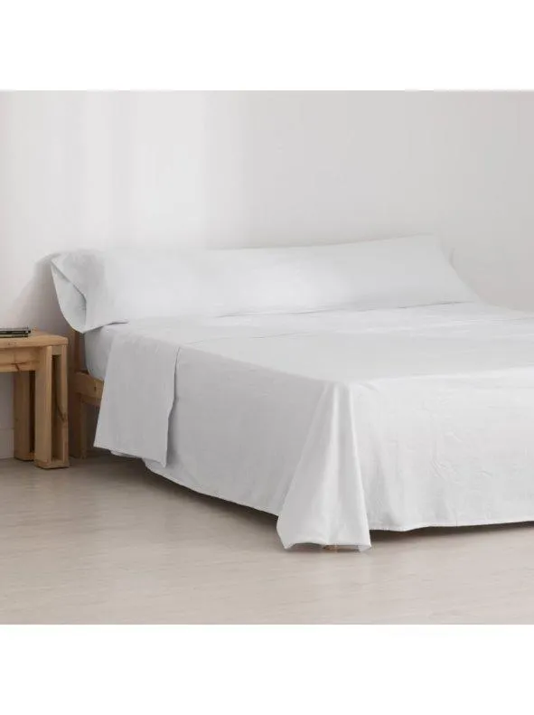 Juego Sabanas Franela Blanco 100% algodón