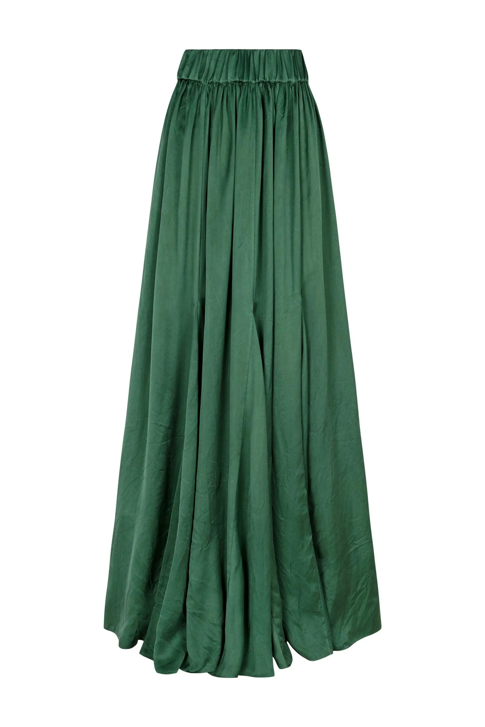 Oona, falda en cupro verde esmeralda