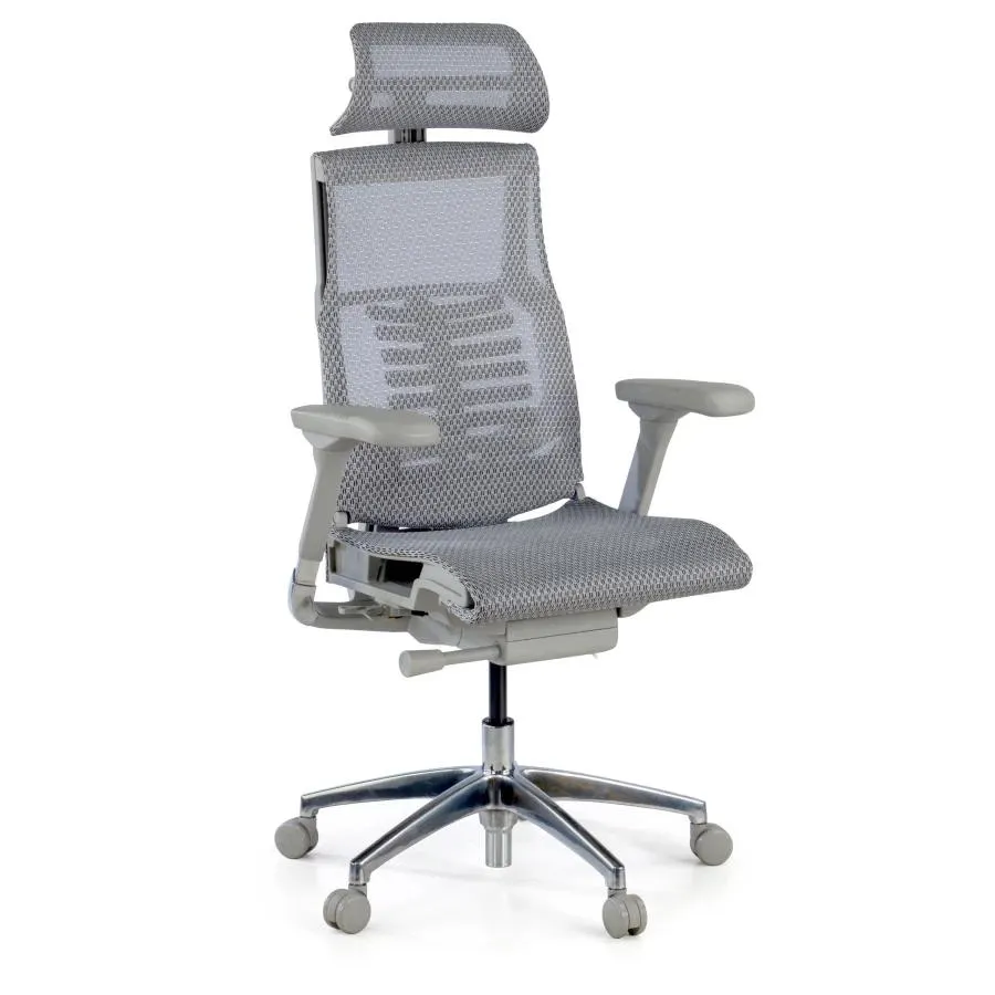 Silla Ergonómica Pofit2, modelo premium, estructura gris - Gris