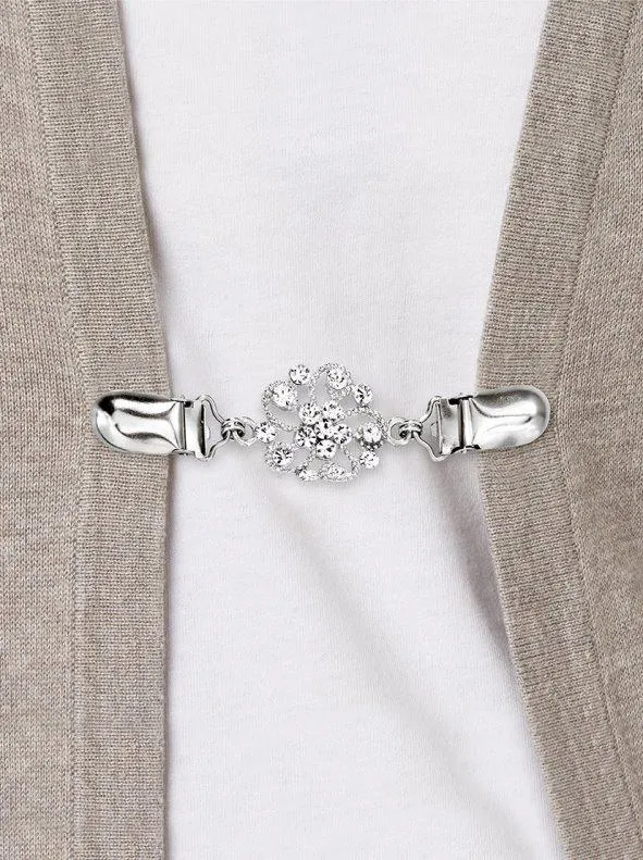 Pinza cierre plateado para chaqueta