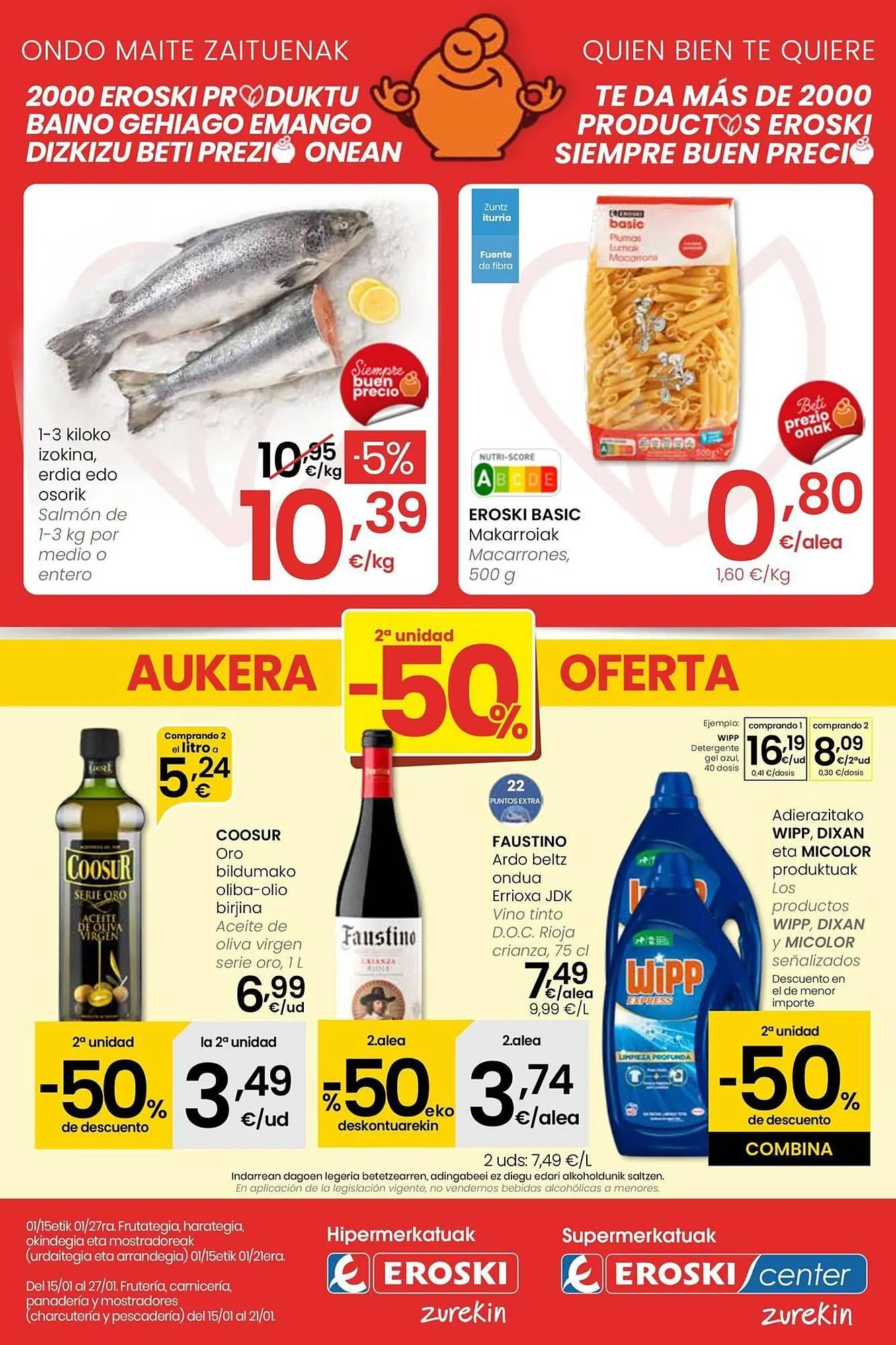 Catálogo de Folleto Eroski 15 de enero al 27 de enero 2026 - Página 1