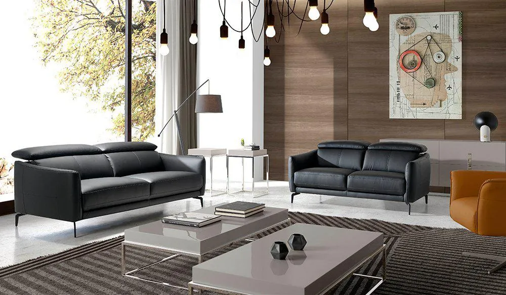 Sofá piel y acero Atrani