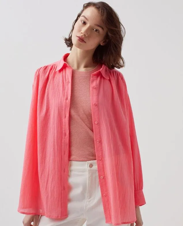 Blusa de algodón plisado lantana