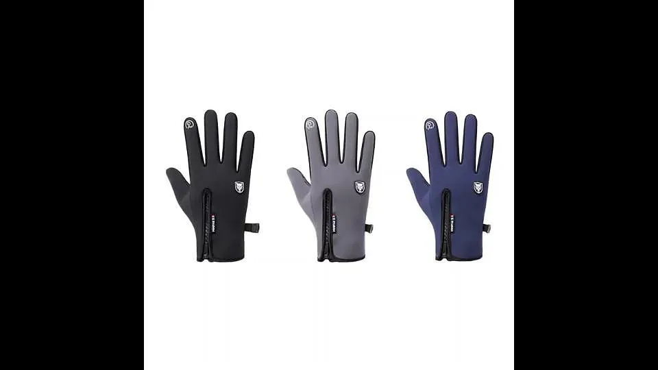 Guantes de Invierno Guantes de Ciclismo Guantes Táctiles Invierno Dedos completos Manoplas Resistente al Viento Mantiene abrigado Cremallera impermeable Esquí Guantes Deportivos Bicicleta de Montaña