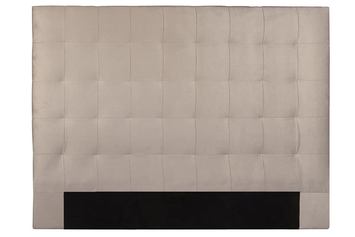 Tête de lit capitonnée en tissu velours taupe L140 cm HALCIONA