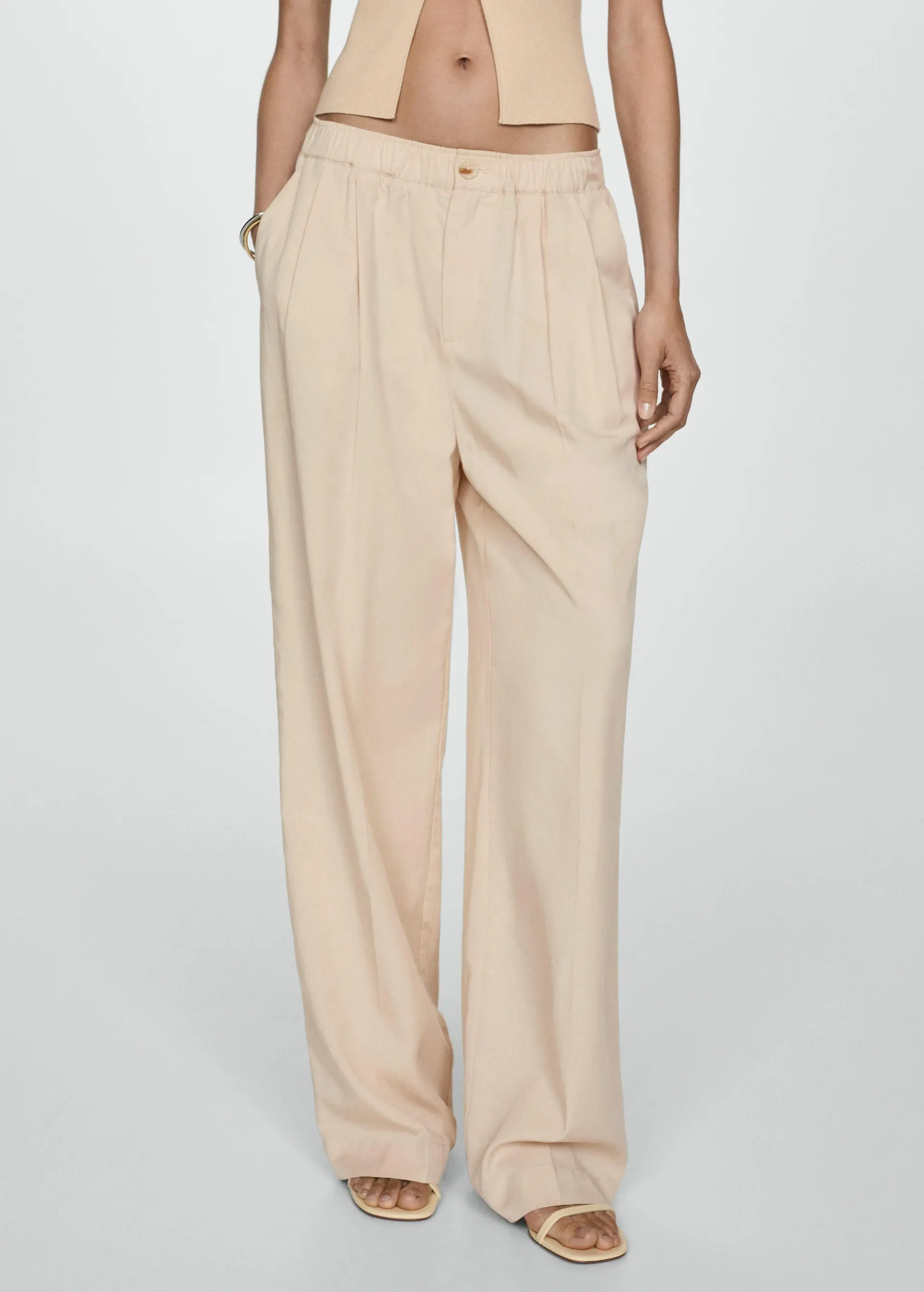 Pantalón lyocell pliegues