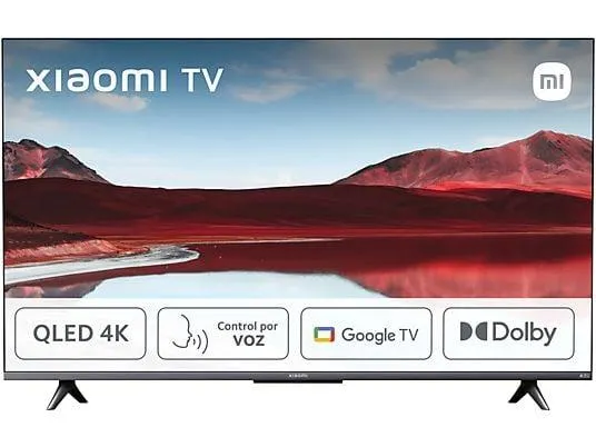 TV QLED 43" - Xiaomi A PRO 2025 43, QLED 4K, Smart TV (Google TV), Dolby Audio, Control por voz, Black